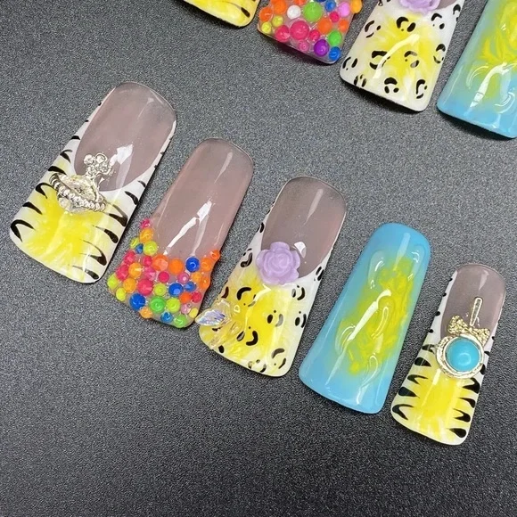 Handmade Ducktail press on nails. New in the box 10 piece - Picture 4 of 16